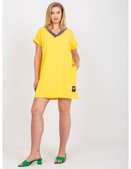 Dámská halenka s výstřihem plus size CAMERON žlutá 