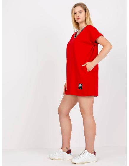 Női rövid ujjú blúz plusz méret ALFIE piros