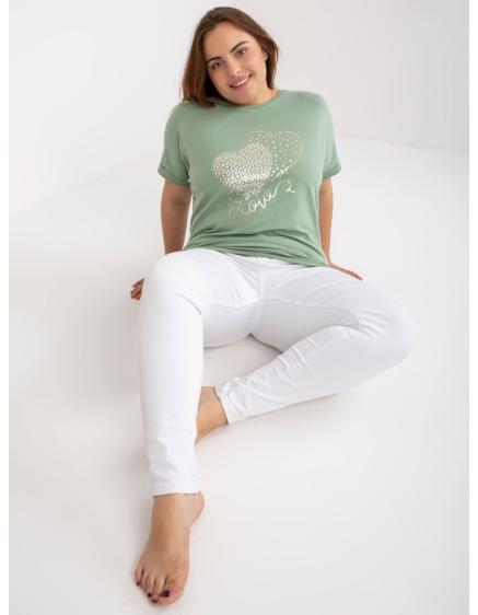 Női nyomtatott pamut plus size TREA pisztácia pisztácia