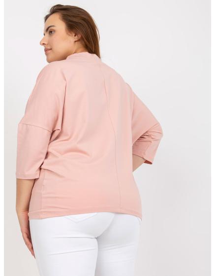 Női plus size pamut blúz CLARABEL rózsaszín