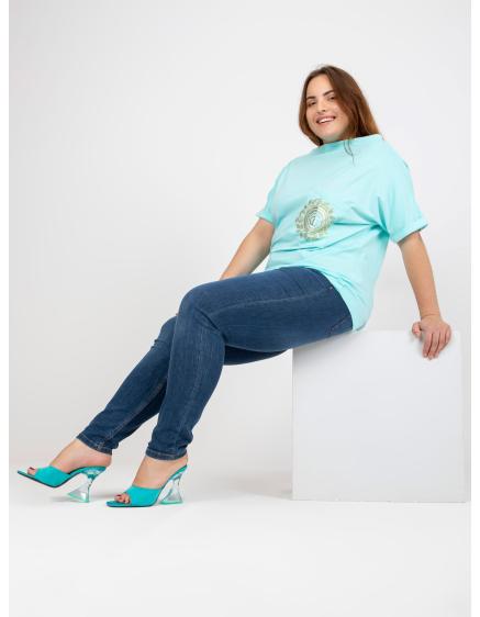 Női rövid ujjú blúz plus size MARIE menta zöld