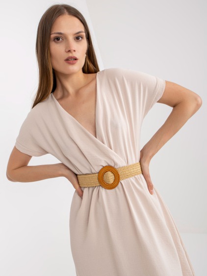 Dámske bavlnené šaty RUE PARIS light beige