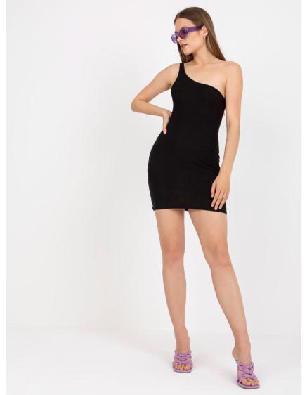 Dámské šaty na jedno rameno RUE PARIS černé