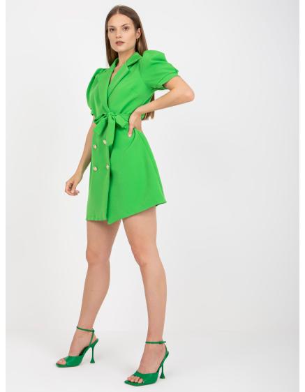 Női rövid ujjú elegáns koktélruha ZIPPA világos zöld