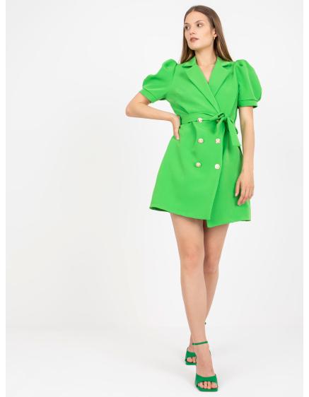 Női rövid ujjú elegáns koktélruha ZIPPA világos zöld