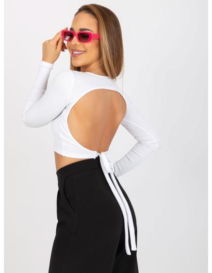 Dámska blúzka s dlhým rukávom pruhovaná RUE PARIS biela