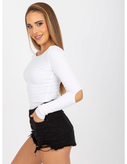 Dámská halenka s průstřihy na loktech pruhovaná RUE PARIS bílá 