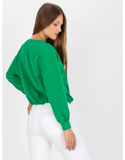 Dámská mikina s kapucí a kapsou RUE PARIS zelená 