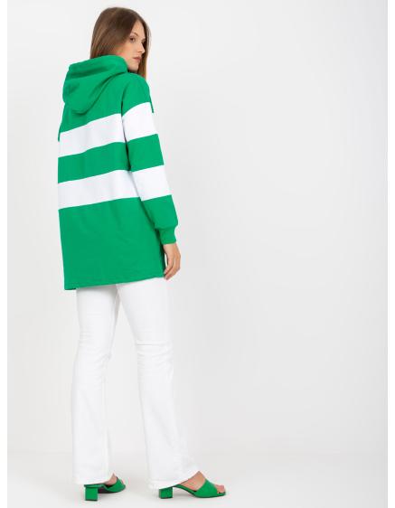 Dámská mikina s výšivkou RUE PARIS zeleno-bílá 