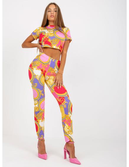 Dámský set s topem vzorovaný ležérní BELA růžový  