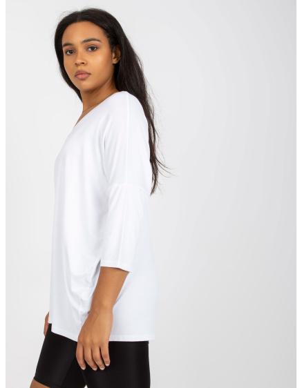 Dámská halenka plus size s výstřihem WIVI bílá 