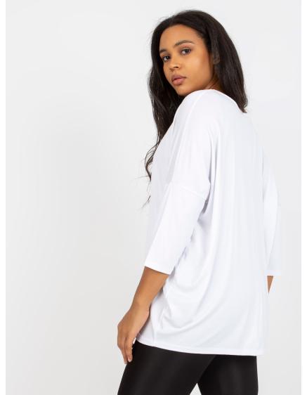 Dámská halenka plus size s výstřihem WIVI bílá 