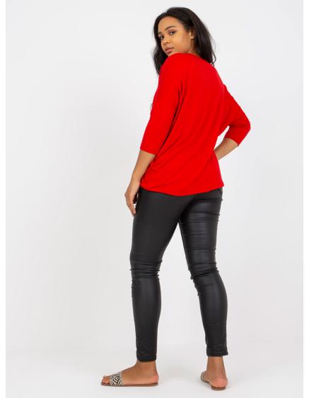 Női plus size pamut blúz RAE red