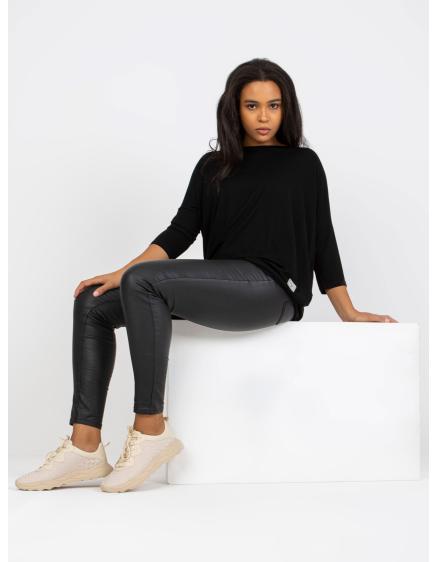 Női plus size pamut blúz LONNIE fekete