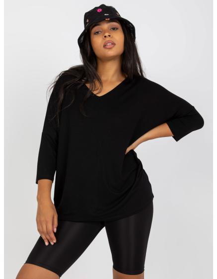 Dámská halenka plus size s 3/4 rukávy CYRIA černá 