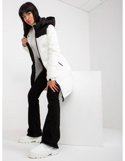 Dámská bunda s kapucí péřová zimní EXPLORE černobílá