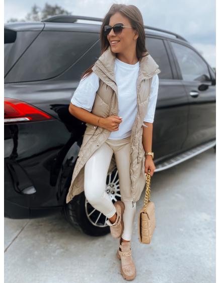 Női steppelt mellény MARIEL bézs színű