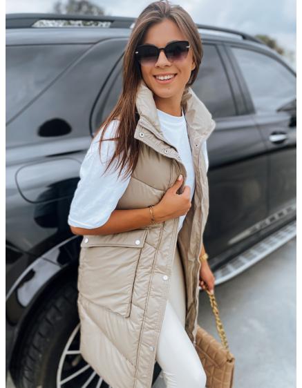 Női steppelt mellény MARIEL bézs színű