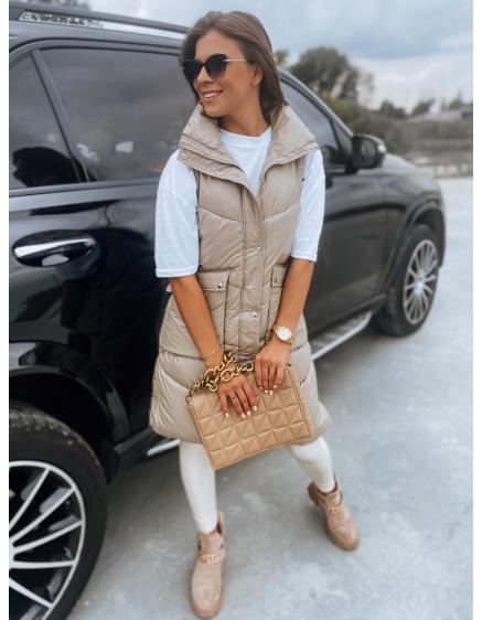 Női steppelt mellény MARIEL bézs színű