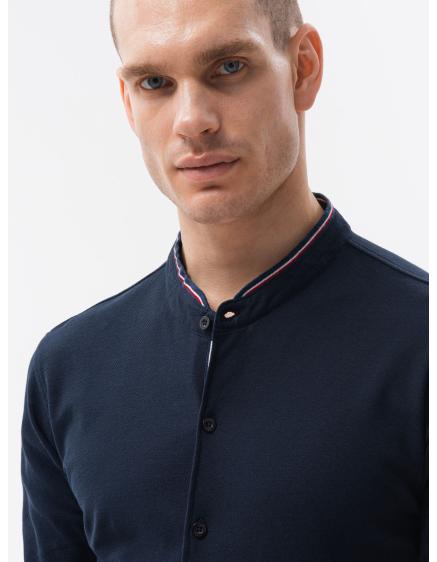 Pánská košile s dlouhým rukávem WARNER tmavě modrá