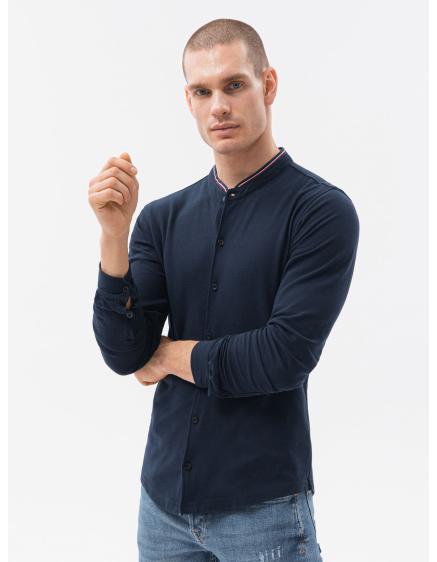 Pánská košile s dlouhým rukávem WARNER tmavě modrá