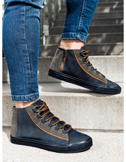 Férfi tornacipő kontrasztos elemekkel – sötétkék V2 OM-FOTH-0140