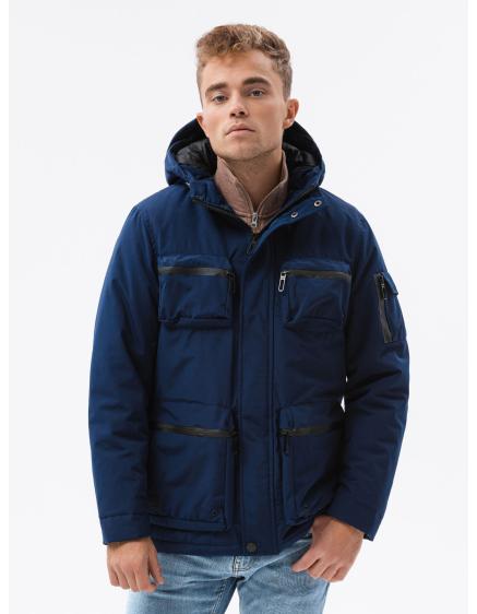 Pánská prošívaná zimní bunda BRENDEN tmavě modrá