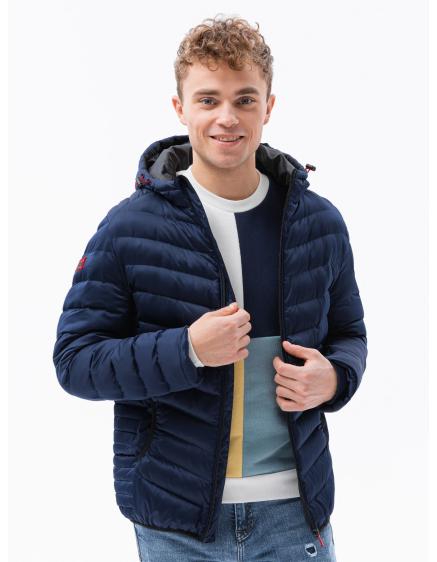 Férfi steppelt kabát ROWEN sötétkék