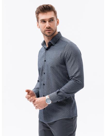 Férfi hosszú ujjú ing AMERY tengerészkék