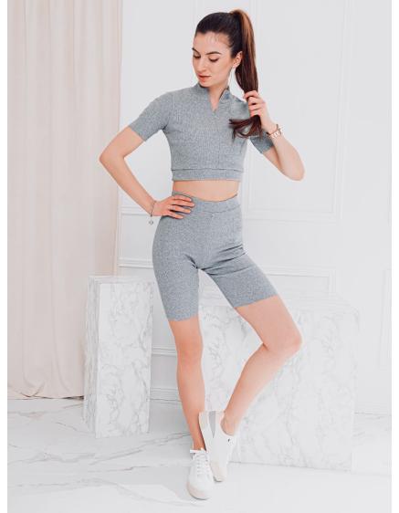 Dámská souprava halenka + šortky CORRINE šedý 