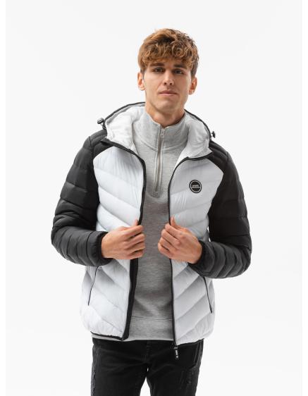 Pánska bunda prešívaná medzisezónna ELI biela