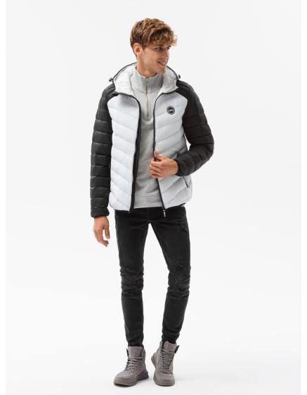 Pánska bunda prešívaná medzisezónna ELI biela