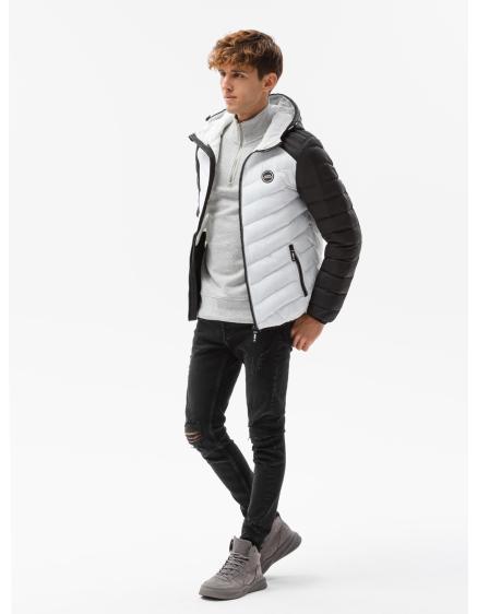 Pánska bunda prešívaná medzisezónna ELI biela