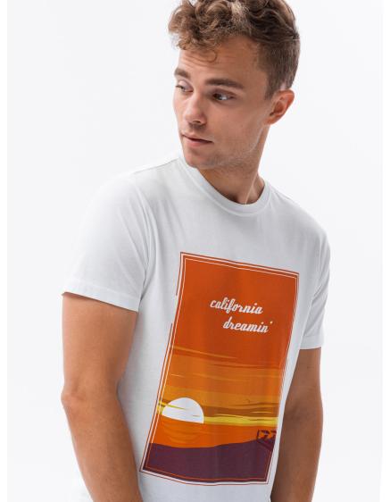 Pánske tričko s potlačou ROBBIE- biele