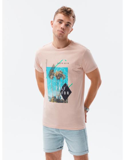 Pánské tričko s potiskem ASHLEY růžové