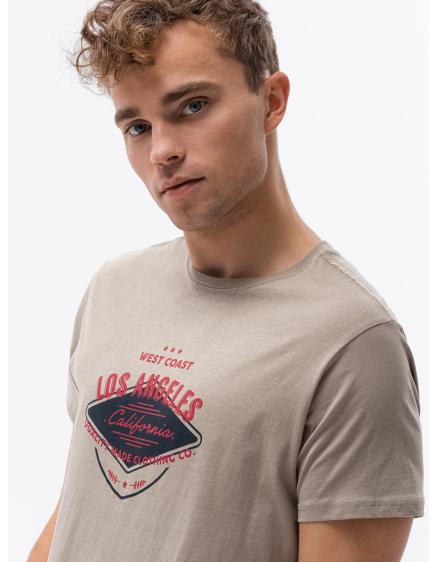 Pánské tričko s potiskem CALVIN béžová barva