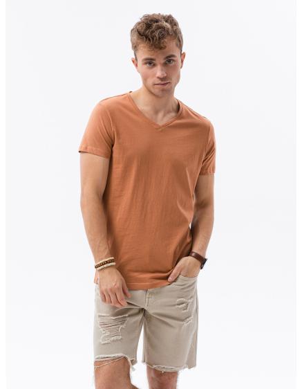 Pánské jednobarevné tričko NORRIS hnědé