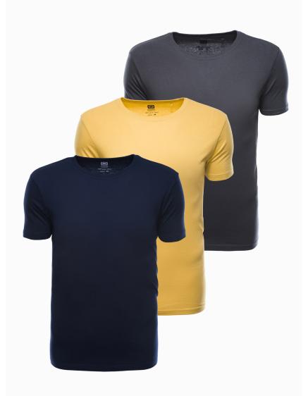 Pánske jednofarebné tričko - mix 3-pack THAD