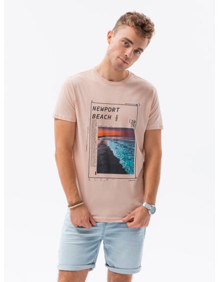 Pánské tričko s potiskem SALADIN růžové