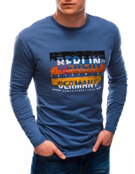 Pánské tričko s potiskem a dlouhým rukávem OTHELLO modré