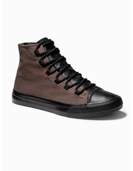 Férfi cipő kombinált anyagokból – barna V6 OM-FOTH-0143