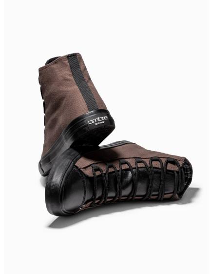 Férfi cipő kombinált anyagokból – barna V6 OM-FOTH-0143