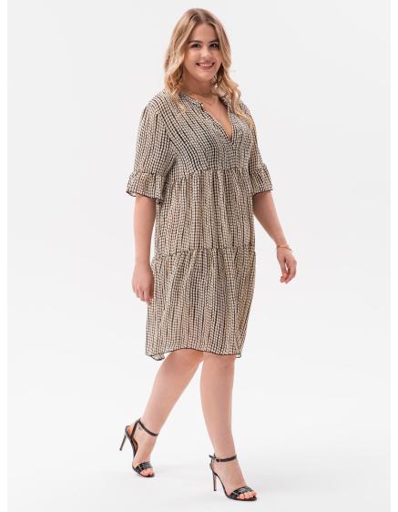 Dámské šaty Plus Size STACIE béžové