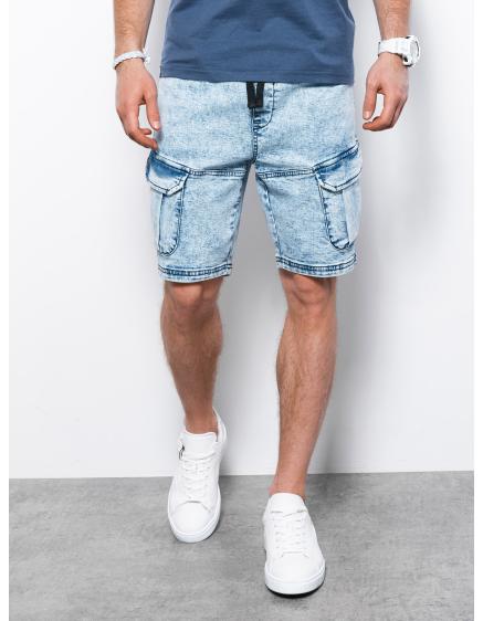 Pánske džínsové kraťasy CREW svetlé džínsy