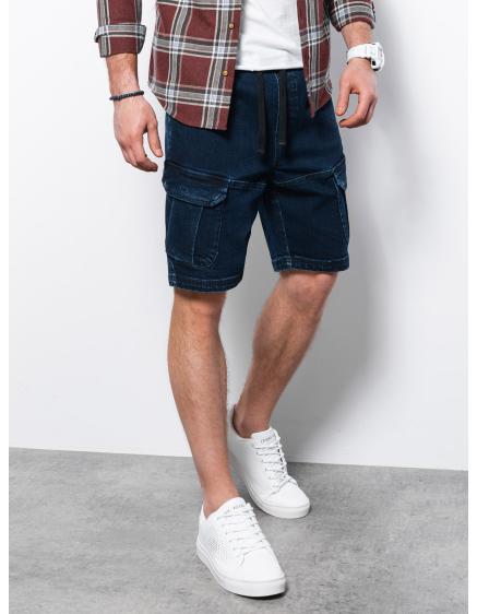 Pánske džínsové kraťasy CREW tmavé džínsy