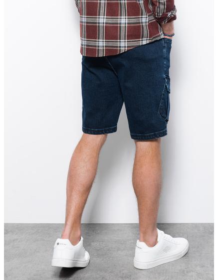 Pánske džínsové kraťasy CREW tmavé džínsy