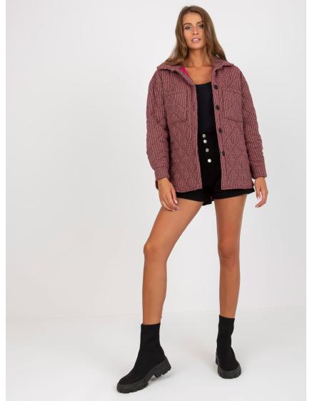 Dámská bunda s kapsami prošívaná přechodová FARELL bordó  