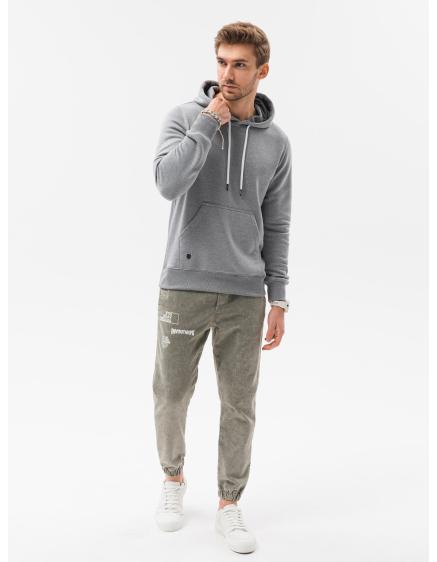Férfi kapucnis pulóver DREW szürke melange