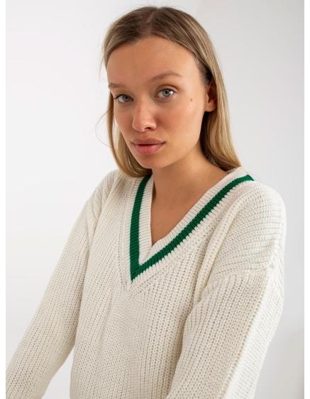 Női kötött mini pulóver RUE PARIS fehér