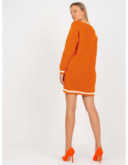 Női kötött pulóver RUE PARIS sötét narancssárga